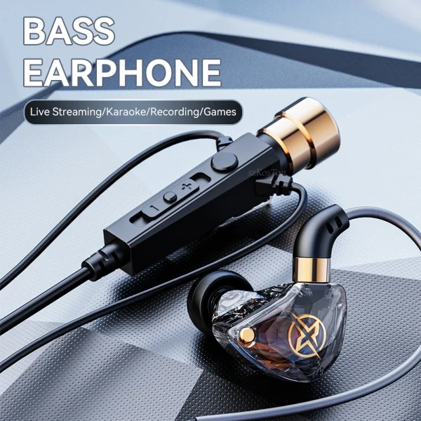 Wired Earphone Diamond With Mic Deep Bass