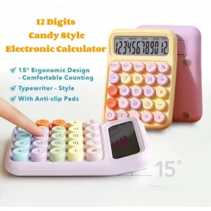 Random Candy Style Large Display Mechanical Round Button Calculator