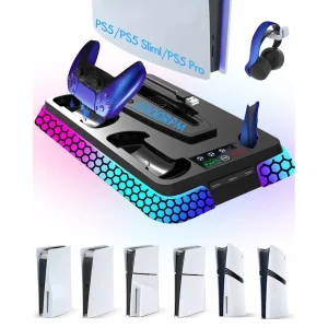 PS5 Pro Slim Cooling Station with RGB Lights