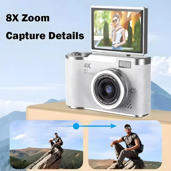 4K Digital Camera 48Mp Flip Screen Megapixel Retro Hd Kids Camera