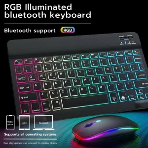 Rgb Backlit Wireless Bluetooth Keyboard And Mouse
