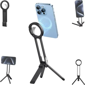 Random Foldable, Portable Magnetic Phone Holder With Adjustable Triangular Support For Smartphones